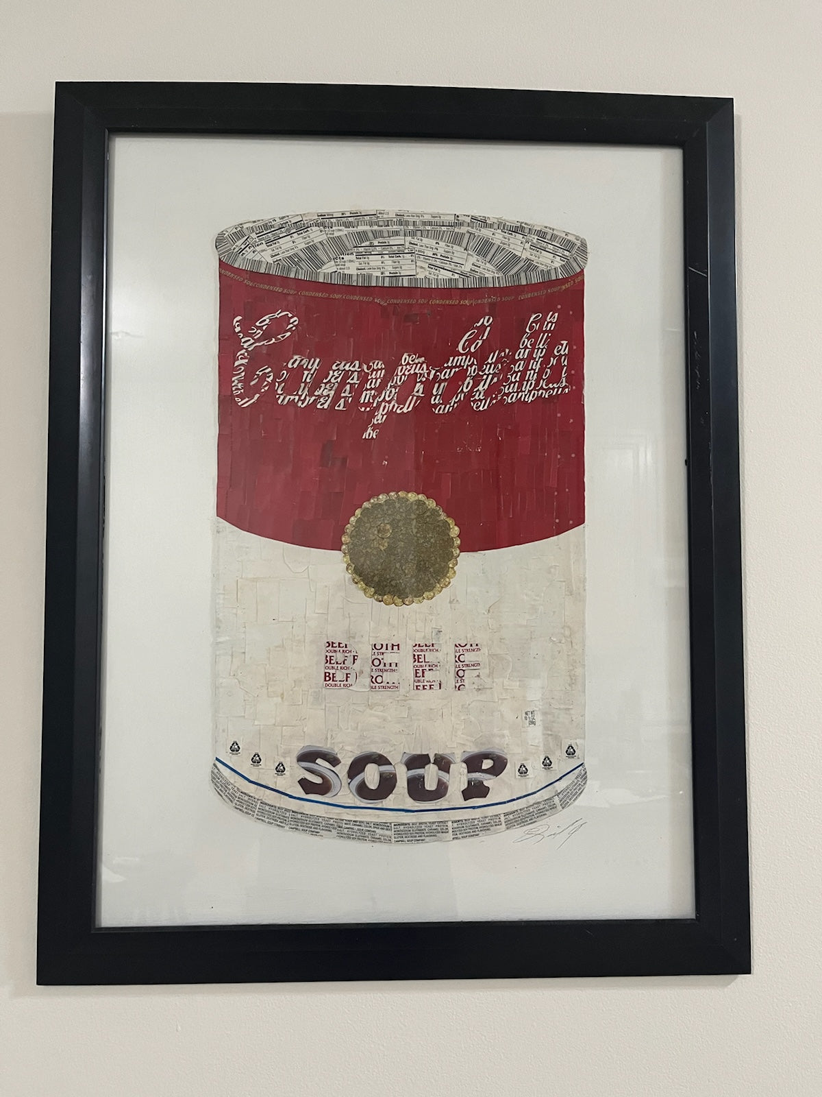 Original Artwork Campbell Soup Can - Made with Soup Can Labels