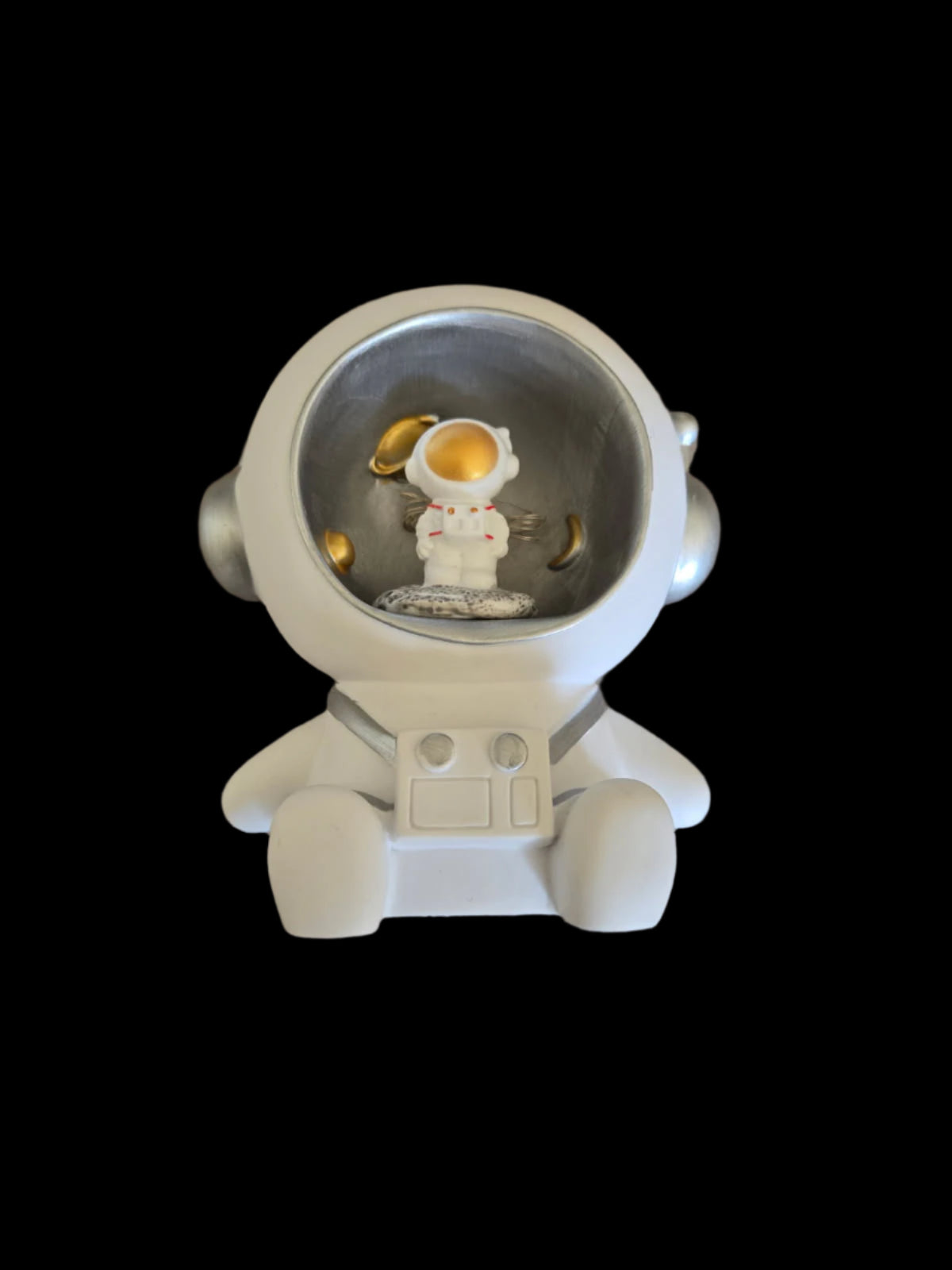 piggy bank space man LED lights