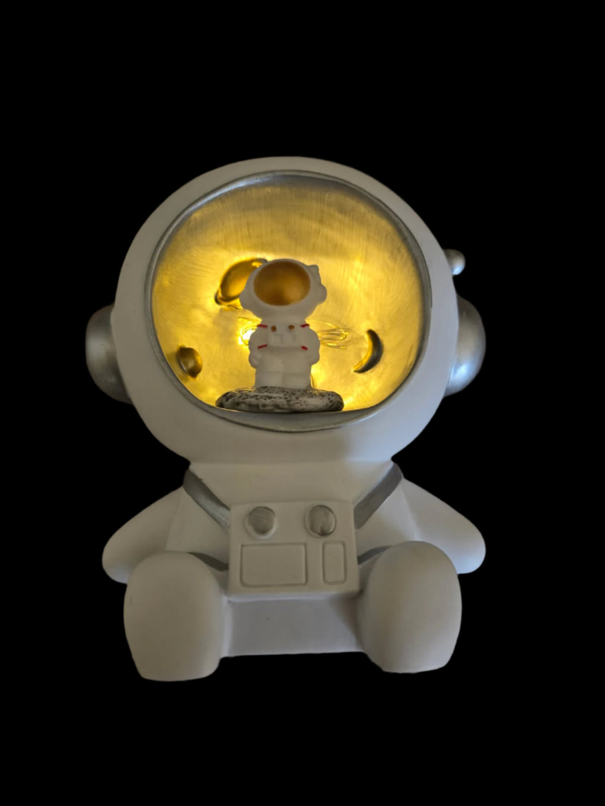 piggy bank space man LED lights