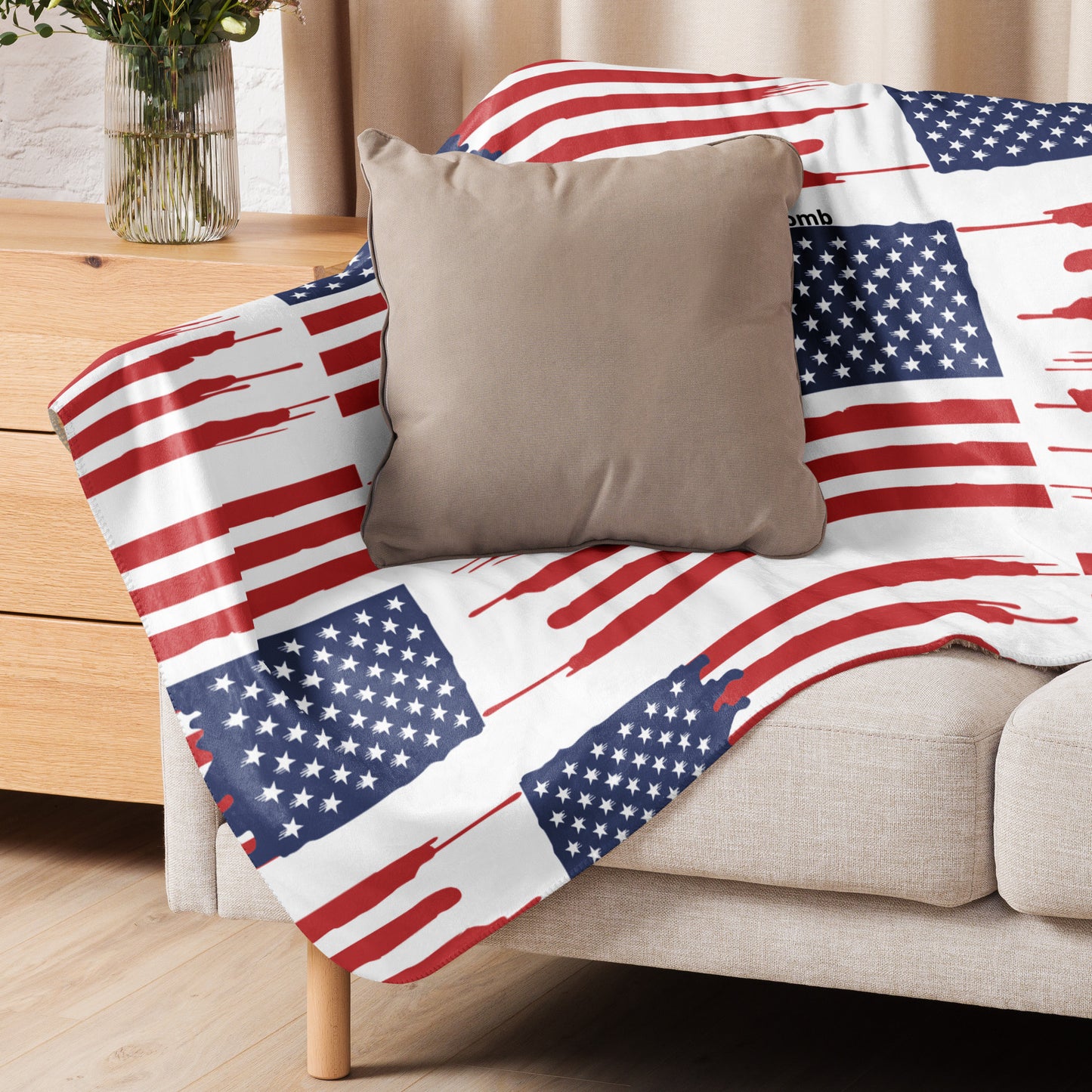 Blood is Thicker than Water American Flag- Sherpa blanket