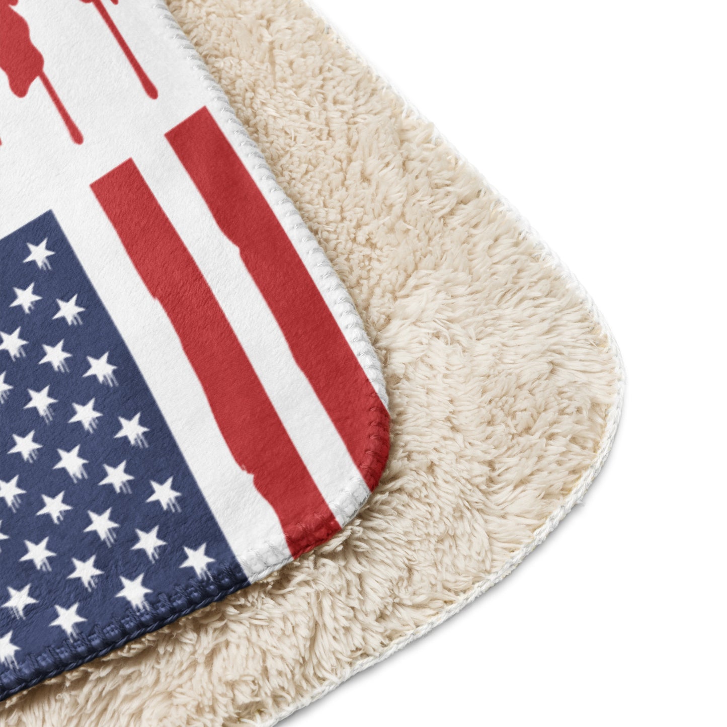 Blood is Thicker than Water American Flag- Sherpa blanket